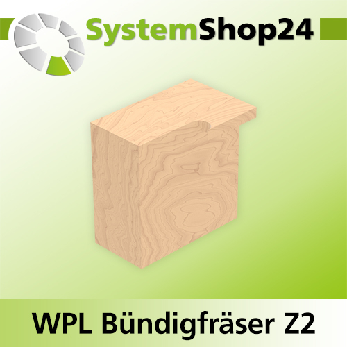 Systemshop24 Wendeplatten-Bündigfräser mit zwei Kugellagern Z2 D21mm AL30mm GL83mm S8mm RL