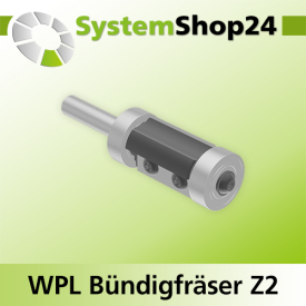 Systemshop24 Wendeplatten-Bündigfräser mit zwei Kugellagern Z2 D21mm AL30mm GL83mm S8mm RL