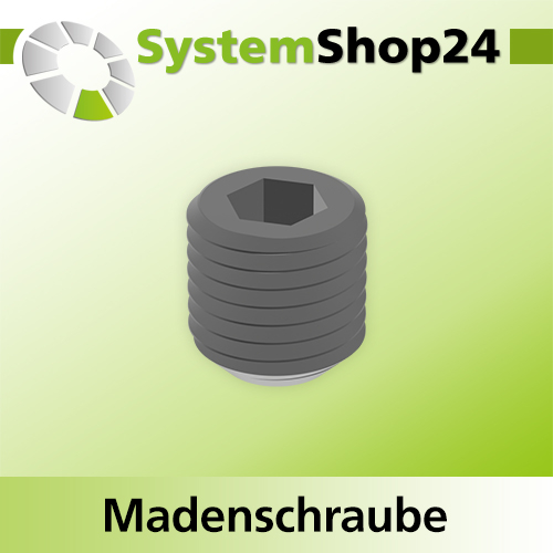 Systemshop24 Madenschraube mit Innensechskant M4x4mm SW2,5mm