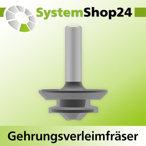 Systemshop24 Gehrungsverleimfräser für 90° Winkel mit Achswinkel HM Z2 D50,8mm (2") AL22,2mm (7/8") 45° GL68,3mm S12mm RL