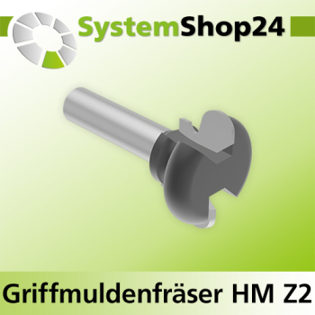 Systemshop24 Griffmuldenfräser HM Z2 D38,1mm (1 1/2") AL21mm R1 6mm R2 2mm GL66mm S12mm RL