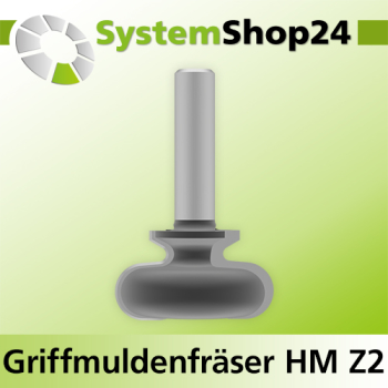 Systemshop24 Griffmuldenfräser HM Z2 D44,5mm (1 3/4") AL25mm R1 8mm R2 2mm GL70mm S12mm RL