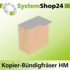 Systemshop24 Kopier-Bündigfräser mit Führung HM Z1+1 D6,4mm (1/4") AL19mm (3/4") GL67mm S8mm RL