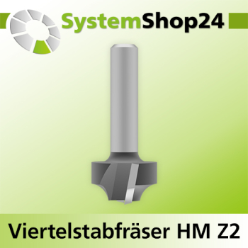 Systemshop24 Viertelstabfräser mit Achswinkel HM Z2 D21mm D1 11mm AL12mm R5mm GL46mm S8mm RL