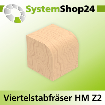 Systemshop24 Viertelstabfräser mit Achswinkel HM Z2 D21mm D1 11mm AL12mm R5mm GL46mm S8mm RL