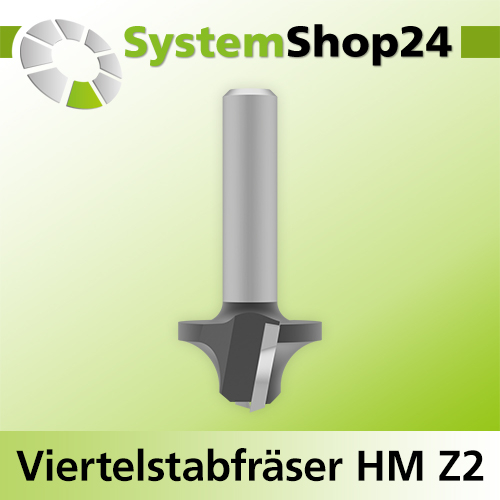 Systemshop24 Viertelstabfräser mit Achswinkel HM Z2 D23mm D1 11mm AL13mm AL1 9,5mm (3/8") R6mm GL47mm S8mm RL