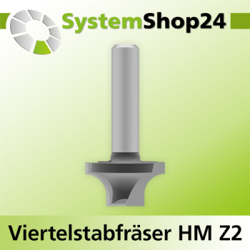 Systemshop24 Viertelstabfräser mit Achswinkel HM Z2 D23mm D1 11mm AL13mm AL1 9,5mm (3/8") R6mm GL47mm S8mm RL