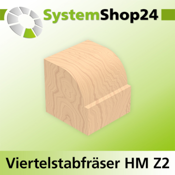 Systemshop24 Viertelstabfräser mit Achswinkel HM Z2 D23mm D1 11mm AL13mm AL1 9,5mm (3/8") R6mm GL47mm S8mm RL