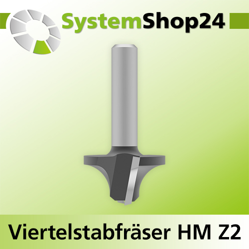 Systemshop24 Viertelstabfräser mit Achswinkel HM Z2 D27mm D1 11mm AL15mm AL1 11,5mm R8mm GL49mm S8mm RL