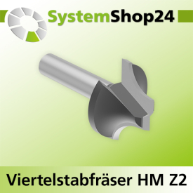 Systemshop24 Viertelstabfräser mit Achswinkel HM Z2 D27mm D1 11mm AL15mm AL1 11,5mm R8mm GL49mm S8mm RL