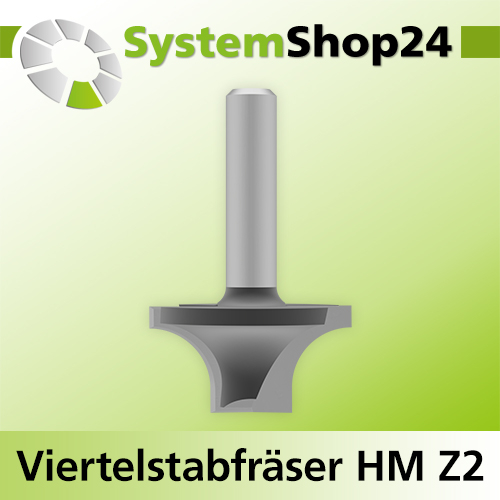 Systemshop24 Viertelstabfräser mit Achswinkel HM Z2 D31,7mm (1 1/4") D1 12,7mm (1/2") AL16,7mm AL1 13,2mm R9,5mm (3/8") GL50,7mm S8mm RL