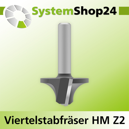 Systemshop24 Viertelstabfräser mit Achswinkel HM Z2 D31,7mm (1 1/4") D1 12,7mm (1/2") AL16,7mm AL1 13,2mm R9,5mm (3/8") GL50,7mm S8mm RL