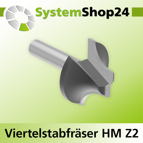 Systemshop24 Viertelstabfräser mit Achswinkel HM Z2 D31,7mm (1 1/4") D1 12,7mm (1/2") AL16,7mm AL1 13,2mm R9,5mm (3/8") GL50,7mm S8mm RL