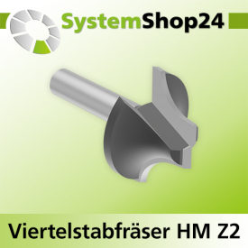 Systemshop24 Viertelstabfräser mit Achswinkel HM Z2 D31,7mm (1 1/4") D1 12,7mm (1/2") AL16,7mm AL1 13,2mm R9,5mm (3/8") GL50,7mm S8mm RL