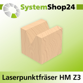 Systemshop24 Laserpunktfräser / Schriftenfräser mit Achswinkel HM Z3 D15mm AL13mm 60° GL62mm S8mm RL