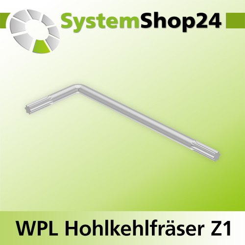 Systemshop24 Wendeplatten-Hohlkehlfräser mit Kugellager am Schaft Z1 D12mm AL13mm R6mm GL59mm S8mm RL