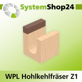 Systemshop24 Wendeplatten-Hohlkehlfräser mit Kugellager am Schaft Z1 D12mm AL13mm R6mm GL59mm S8mm RL