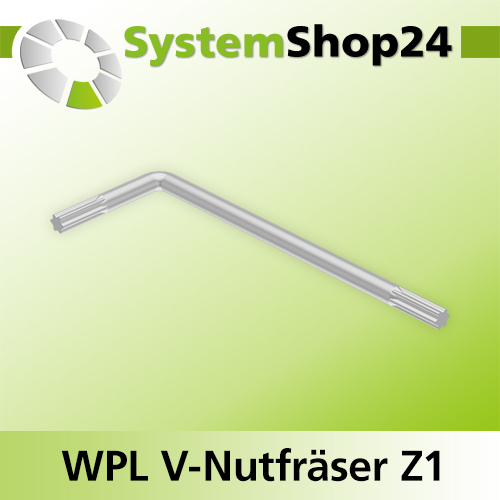 Systemshop24 Wendeplatten-V-Nut- und Schriftenfräser Z1 D14,3mm AL17,5mm 22,5° GL79mm S12mm RL