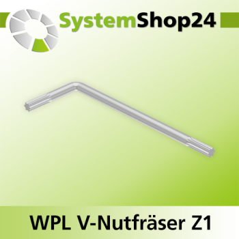 Systemshop24 Wendeplatten-V-Nut- und Schriftenfräser mit Achswinkel Z1 D41,3mm (1 5/8") AL20,5mm 45° GL85mm S12mm RL