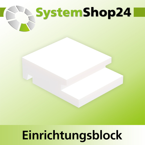 Systemshop24 Einrichtungsblock für Verleimfräser für Schubladen HM Z2 D31,8mm (1 1/4") AL12,7mm (1/2") 15° GL48mm S8mm RL