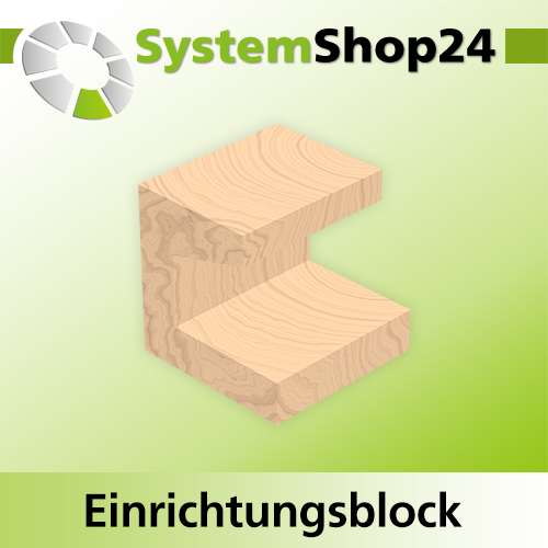 Systemshop24 Einrichtungsblock für Verleimfräser für Schubladen HM Z2 D31,8mm (1 1/4") AL12,7mm (1/2") 15° GL48mm S8mm RL
