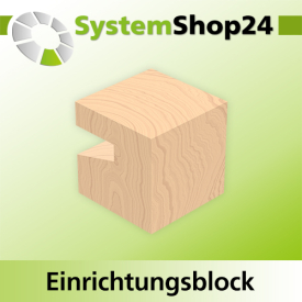 Systemshop24 Einrichtungsblock für Verleimfräser für Schubladen HM Z2 D31,8mm (1 1/4") AL12,7mm (1/2") 15° GL48mm S8mm RL