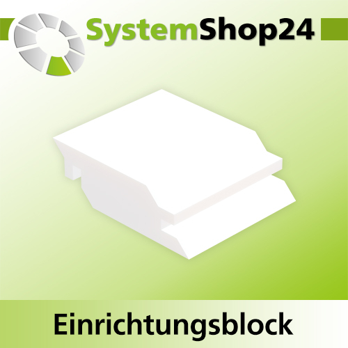 Systemshop24 Einrichtungsblock für Gehrungsverleimfräser für 90° Winkel mit Achswinkel HM Z2 D44,5mm (1 3/4") AL23mm 45° GL65mm S12mm RL