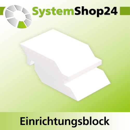 Systemshop24 Einrichtungsblock für Gehrungsverleimfräser für 90° Winkel mit Achswinkel HM Z2 D69,9mm (2 3/4") AL31,8mm (1 1/4") 45° GL77mm S12mm RL
