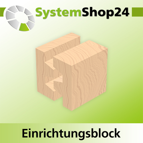 Systemshop24 Einrichtungsblock für Verleimfräser HM Z2 D38,1mm (1 1/2") AL31,8mm (1 1/4") 30° GL66mm S8mm RL