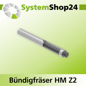 Systemshop24 Bündigfräser mit Kugellager HM Z2 D6,4mm (1/4") AL16mm GL58mm S6mm RL