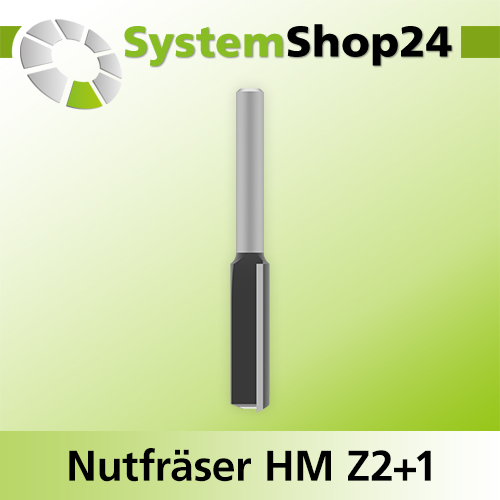 Systemshop24 Nutfräser HM Z2+1 D10mm AL32mm GL70mm S6mm RL