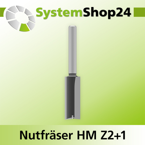 Systemshop24 Nutfräser HM Z2+1 D12mm AL32mm GL70mm S6mm RL