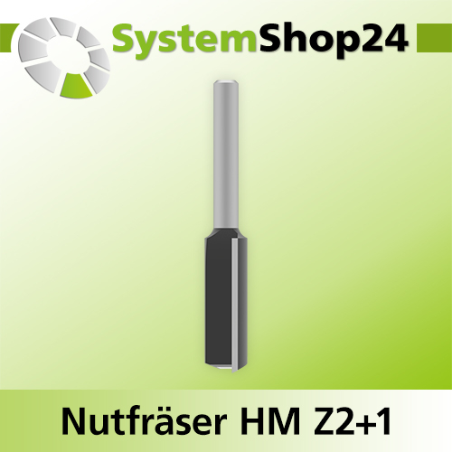 Systemshop24 Nutfräser HM Z2+1 D12mm AL32mm GL70mm S6mm RL