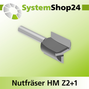 Systemshop24 Nutfräser HM Z2+1 D19mm (3/4") AL20mm GL54mm (2 1/8") S6mm RL