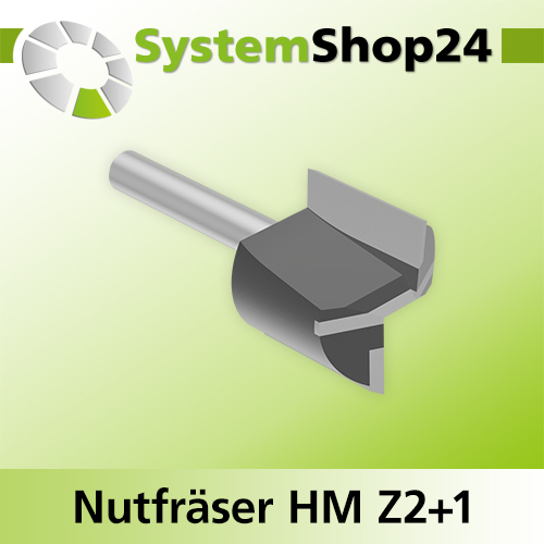 Systemshop24 Nutfräser HM Z2+1 D24mm AL20mm GL54mm (2 1/8") S6mm RL