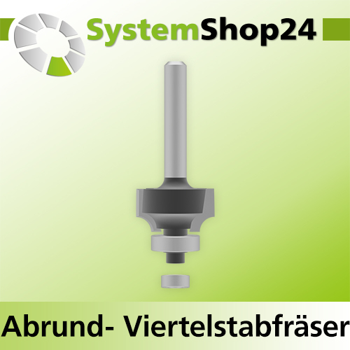 Systemshop24 Abrundfräser und Viertelstabfräser Kombination mit Achswinkel und Kugellager HM Z2 D20,7mm AL11,5mm R4mm GL55mm S6mm RL