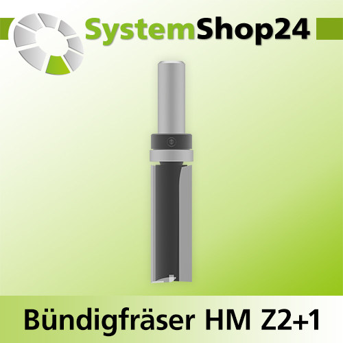 Systemshop24 Bündigfräser mit Kugellager am Schaft HM Z2+1 D19mm (3/4") AL51mm GL96mm S12mm RL