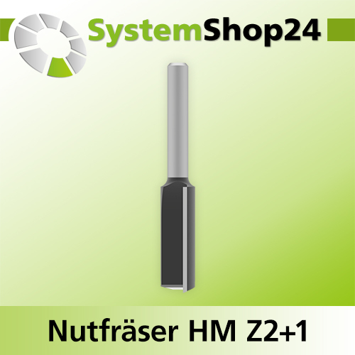Systemshop24 Nutfräser HM Z2+1 D12,7mm (1/2") AL32mm GL70mm S6,4mm (1/4") RL