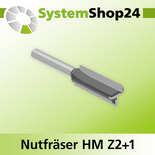 Systemshop24 Nutfräser HM Z2+1 D12,7mm (1/2") AL32mm GL70mm S6,4mm (1/4") RL