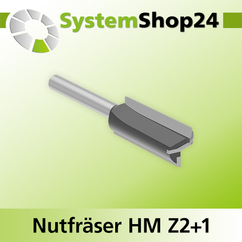 Systemshop24 Nutfräser HM Z2+1 D15mm AL32mm GL70mm S6mm RL