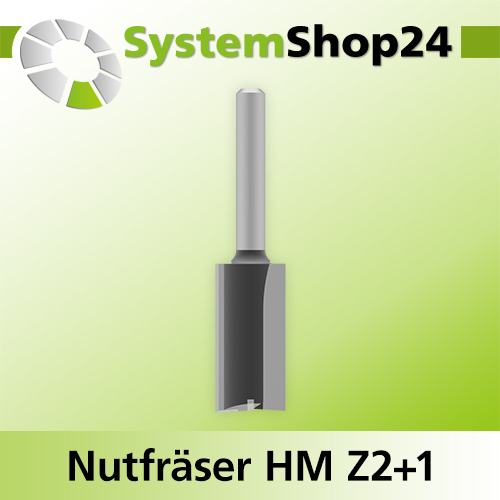 Systemshop24 Nutfräser HM Z2+1 D16mm AL32mm GL70mm S6,4mm (1/4") RL