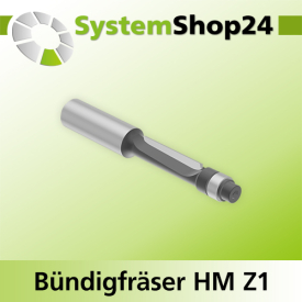 Systemshop24 Bündigfräser mit Kugellager HM Z1 D6,4mm (1/4") AL19mm (3/4") GL57mm S8mm