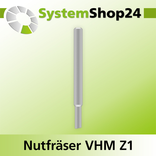 Systemshop24 VHM Nutfräser für Dremel Z1 D3,2mm (1/8") AL8mm GL36mm S3,2mm (1/8")