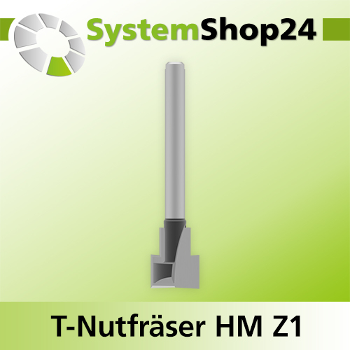 Systemshop24 T-Nutfräser für Dremel HM Z1 D8mm AL9,5mm (3/8") GL36mm S3,2mm (1/8")