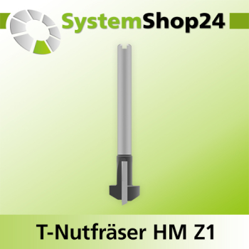 Systemshop24 T-Nutfräser für Dremel HM Z1 D8mm AL9,5mm (3/8") GL36mm S3,2mm (1/8")