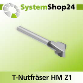 Systemshop24 T-Nutfräser für Dremel HM Z1 D8mm AL9,5mm (3/8") GL36mm S3,2mm (1/8")