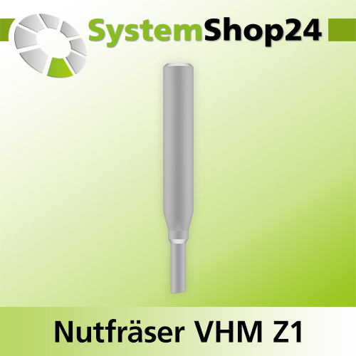 Systemshop24 VHM Nutfräser für Dremel Z1 D3,2mm (1/8") AL8mm GL36mm S4,8mm