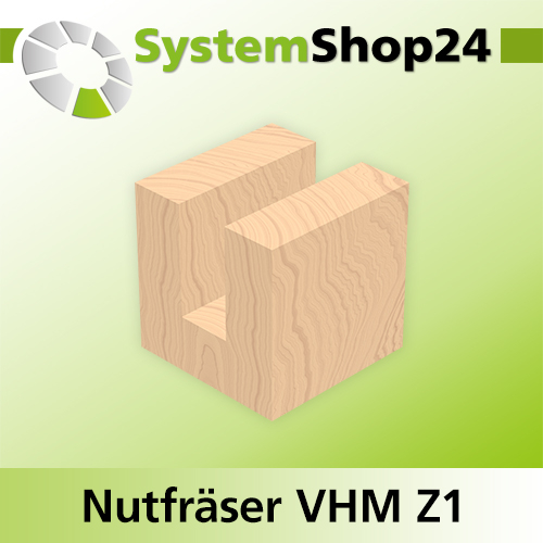 Systemshop24 VHM Nutfräser für Dremel Z1 D3,2mm (1/8") AL8mm GL36mm S4,8mm