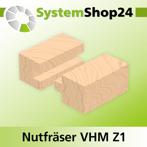 Systemshop24 VHM Nutfräser für Dremel Z1 D3,2mm (1/8") AL8mm GL36mm S4,8mm