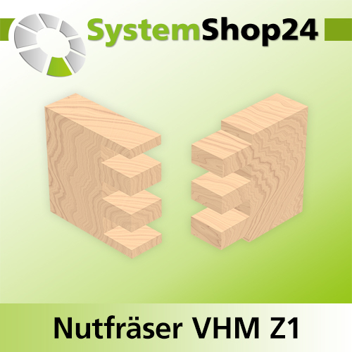 Systemshop24 VHM Nutfräser für Dremel Z1 D3,2mm (1/8") AL8mm GL36mm S4,8mm